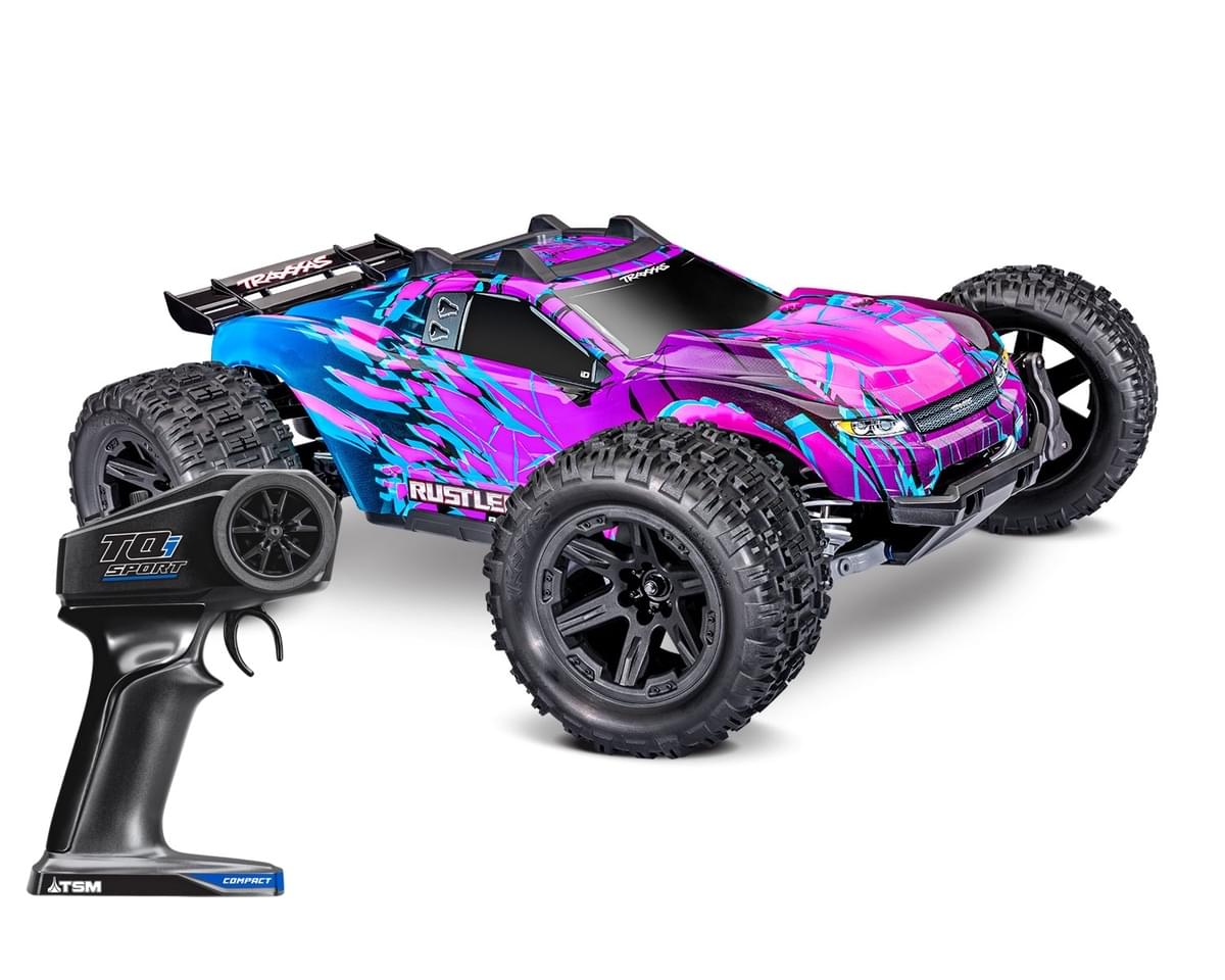 Traxxas Rustler VX3 Brushless HD 1/10 RTR - 67464-4 fushia - Breizh Modélisme.