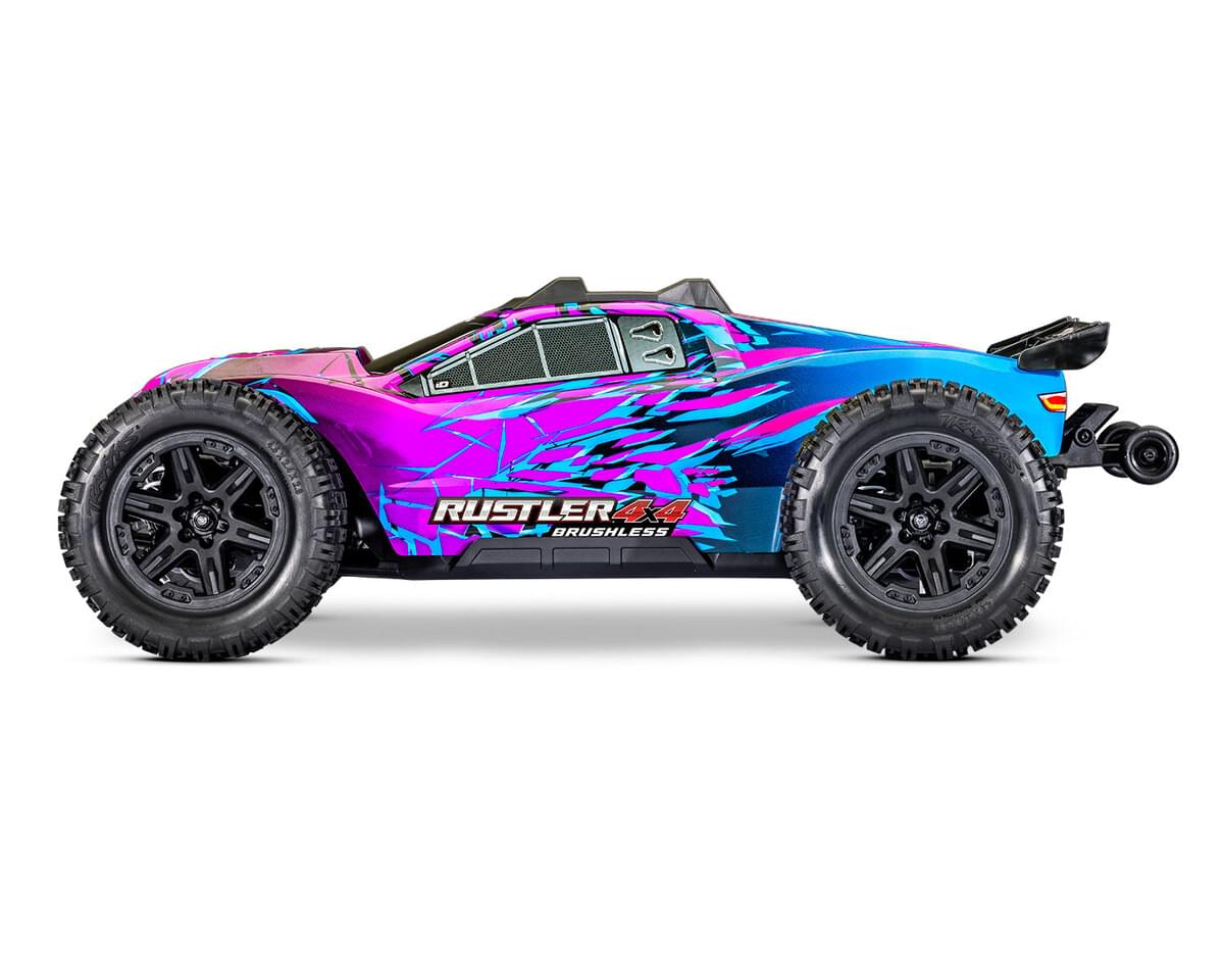 Traxxas Rustler VX3 Brushless HD 1/10 RTR - 67464-4 fushia - Breizh Modélisme.