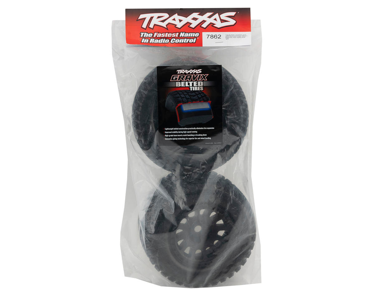 2 Pneus et jantes Gravix Belted pour Traxxas XMaxx / XRT 7862 - Breizh Modélisme.