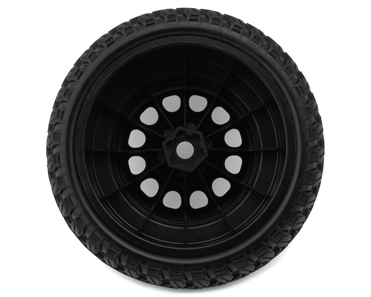 2 Pneus et jantes Gravix Belted noir chrome pour Traxxas XMaxx / XRT 7862X - Breizh Modélisme.