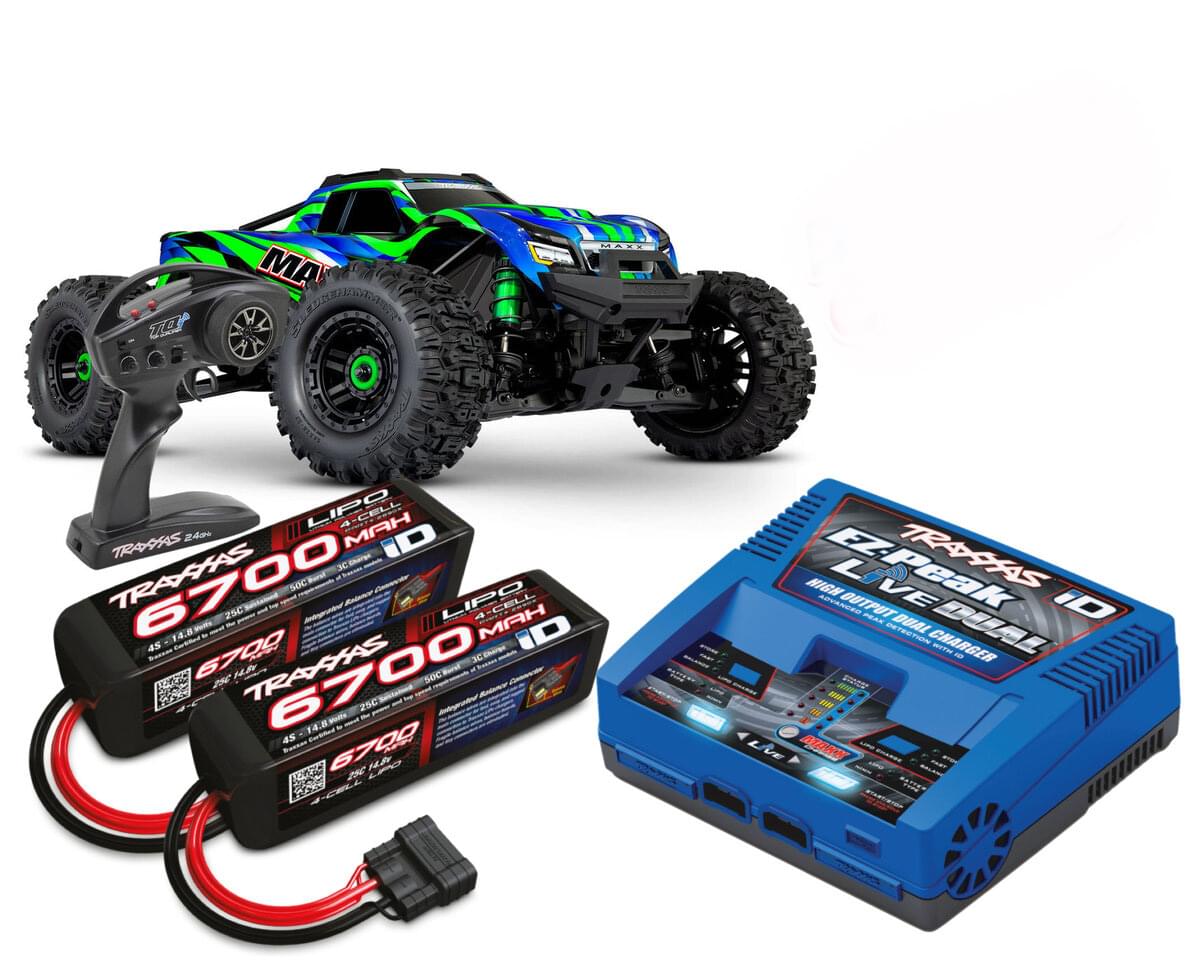 Méga Combo 6700 Traxxas Wide-MAXX 4S vert 89086-4 - 1/10