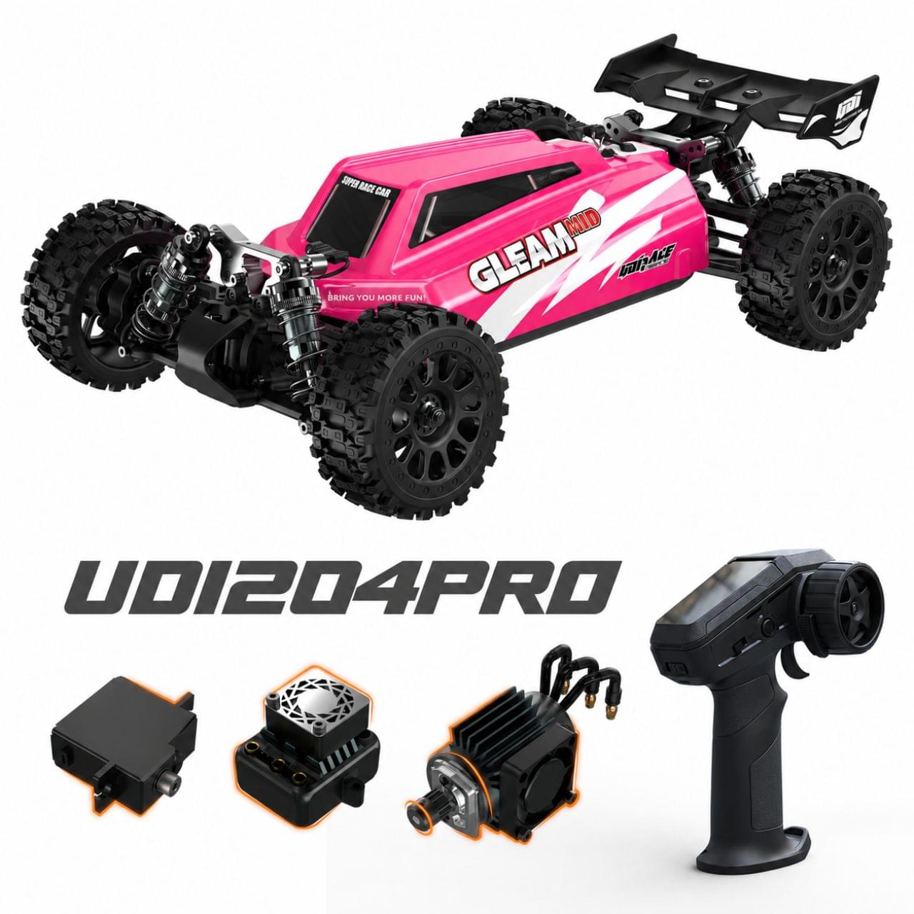 Buggy UDI RC Gleam PRO 1/12 Brushless RTR 4WD UD1204 PRO 80km/h fushia - Breizh Modélisme.