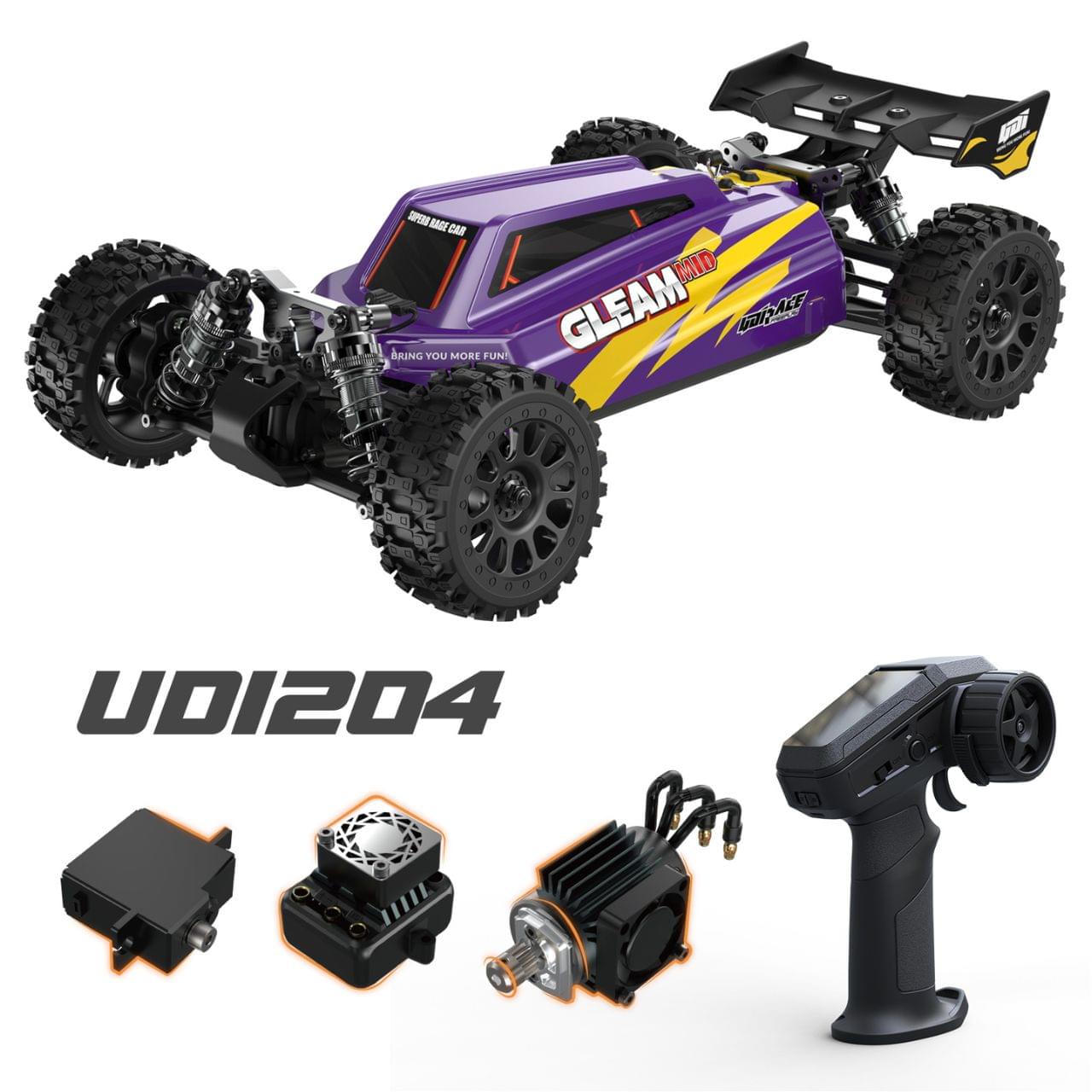 Buggy UDI RC Gleam 1/12 Brushless 55km/h RTR 4WD UD1204 fushia - Breizh Modélisme.