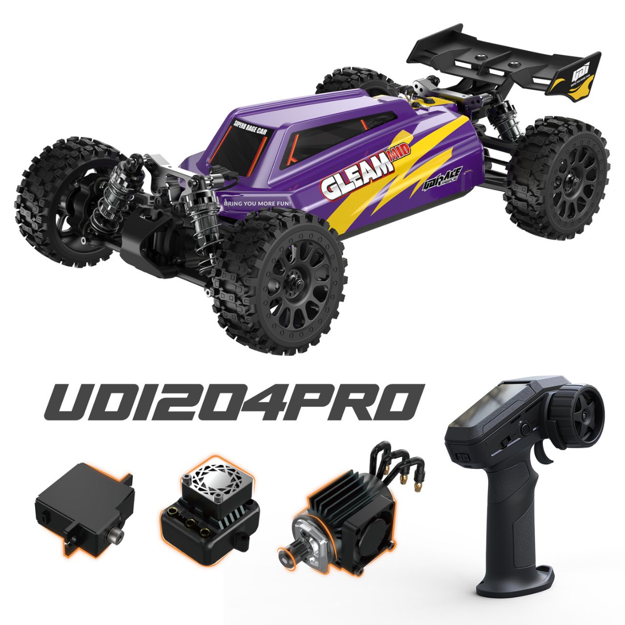 Buggy UDI RC Gleam PRO 1/12 Brushless RTR 4WD UD1204 PRO 80km/h fushia