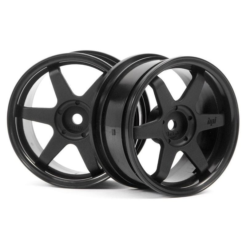 2 jantes TE37 HPI 26MM noire (3MM OFFSET) 3841 - Breizh Modélisme.