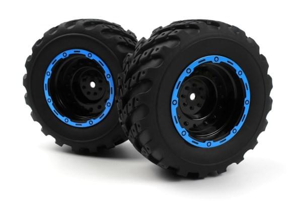 2 Roues complètes bleu pour Blackzon Smyter MT 540182 - Breizh Modélisme.