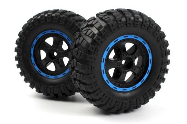 2 roues complètes Smyter DT (bleu/noir) Blackzon 540184 - Breizh Modélisme.