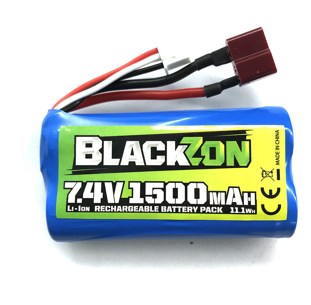 Batterie Li-ion 7.4v 1500mAh Blackzon Smyter 540149 - Breizh Modélisme.