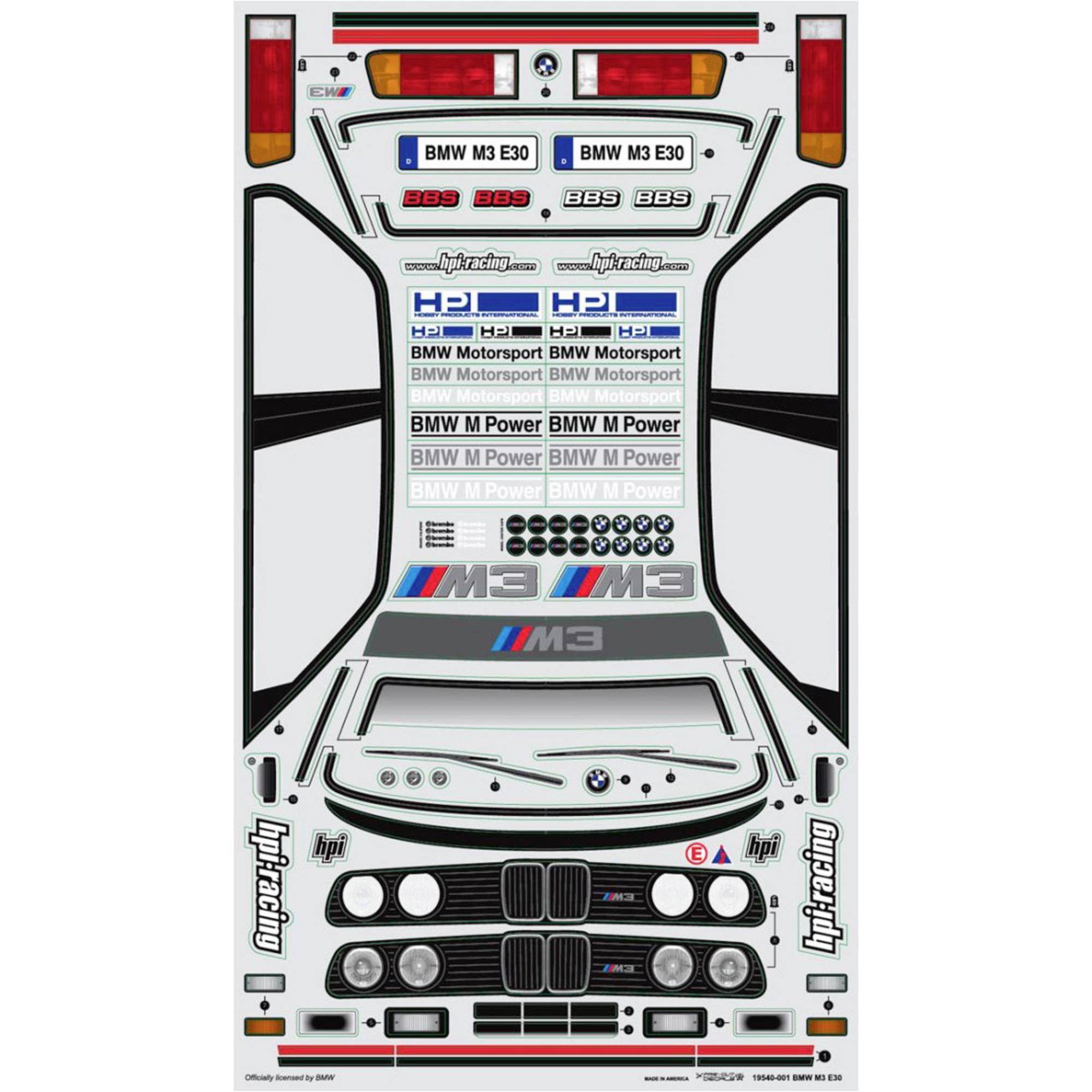 HPI 17540 Carrosserie transparente 200mm BMW E30 M3 - Breizh Modélisme.
