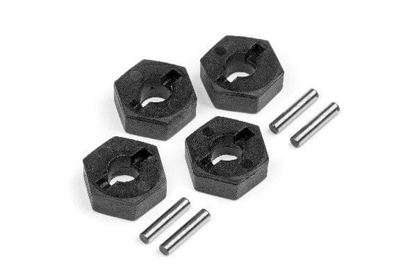 Jeu de moyeux hexagonaux de roue HPI Racing 12 mm (4pcs) - HP115308 - Breizh Modélisme.