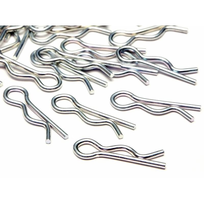 Lot de 20pcs clips de carrosserie 1/10 argent 8mm HPI 6123 - Breizh Modélisme.