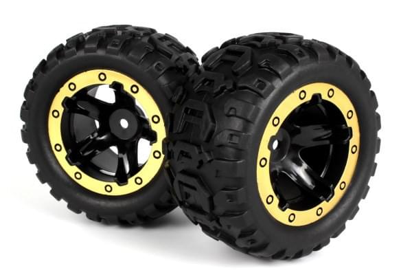 Roues / Pneus assemblés 1/16 Slyder MT (NOIR/OR) - 540087 - Breizh Modélisme.