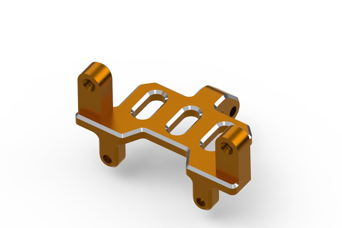 Support de servo de direction en aluminium (orange) HP161156 - Breizh Modélisme.