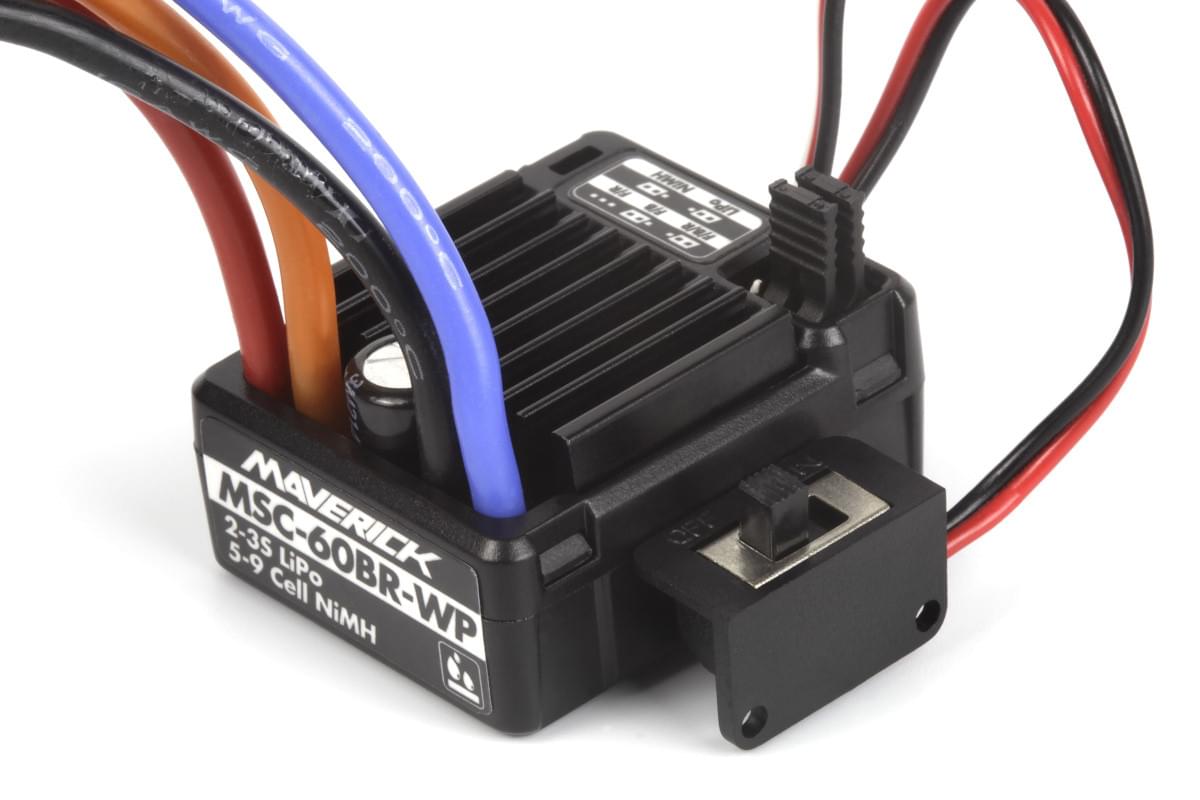 Variateur MSC-60BR-WP Waterproof avec Tamiya Plug 60A Maverick MV150637 - Breizh Modélisme.