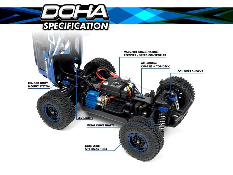 Voiture télécommandée 1/20 Maverick Doha 150700 bleu - Breizh Modélisme.