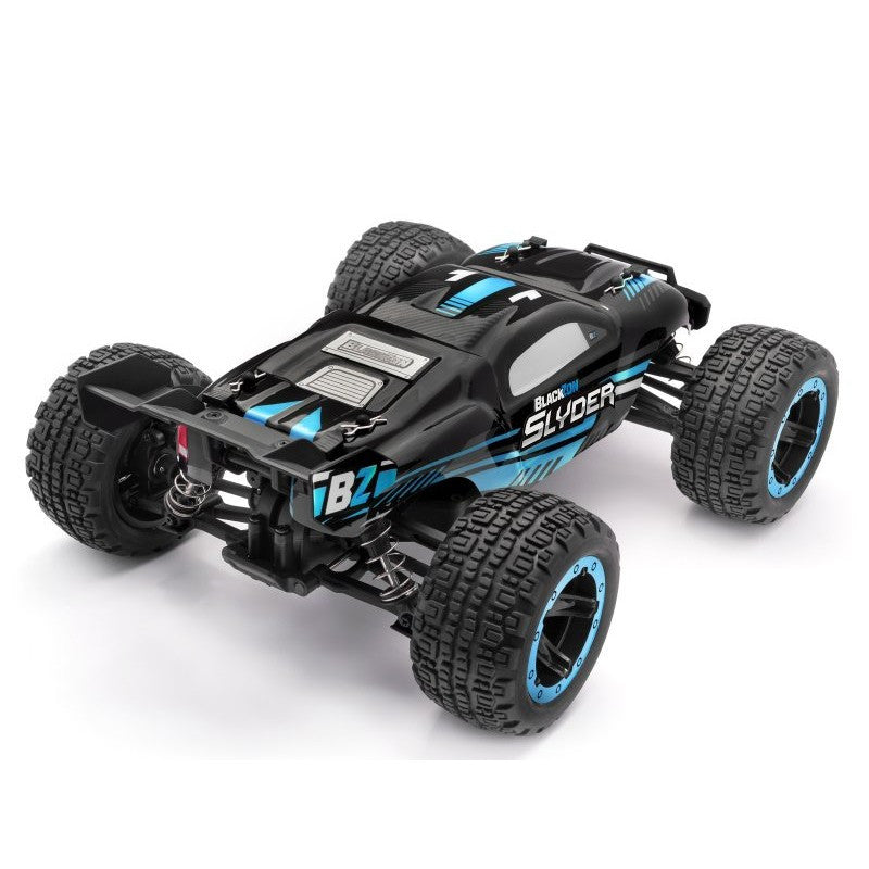 Truggy télécommandé 4WD Blackzon Slyder Bleu 1/16 RTR - Enfants 7 -10 ans - Breizh Modélisme.