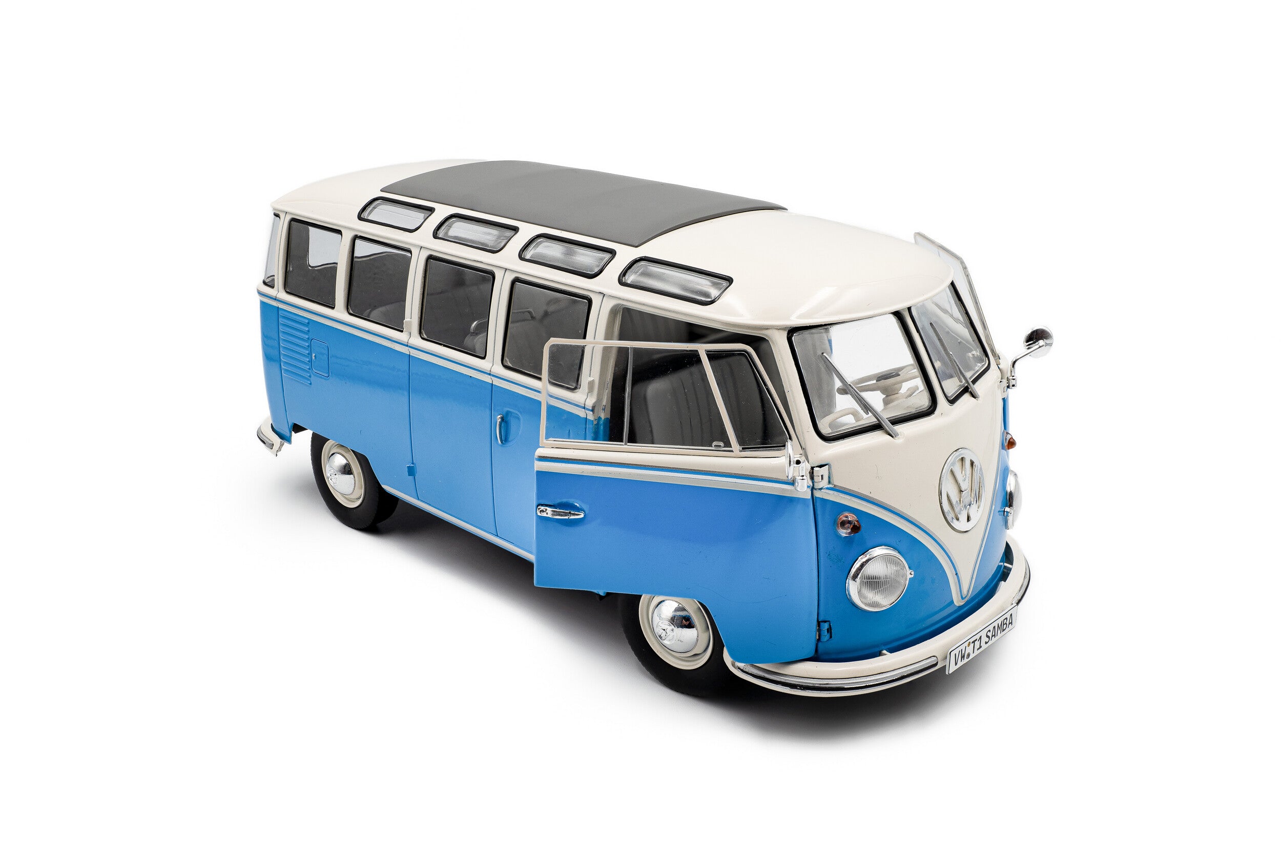 Solido S1813401 miniature collection 1/18 Volkswagen T1 Samba bleu/blanc 1962 - Breizh Modélisme.