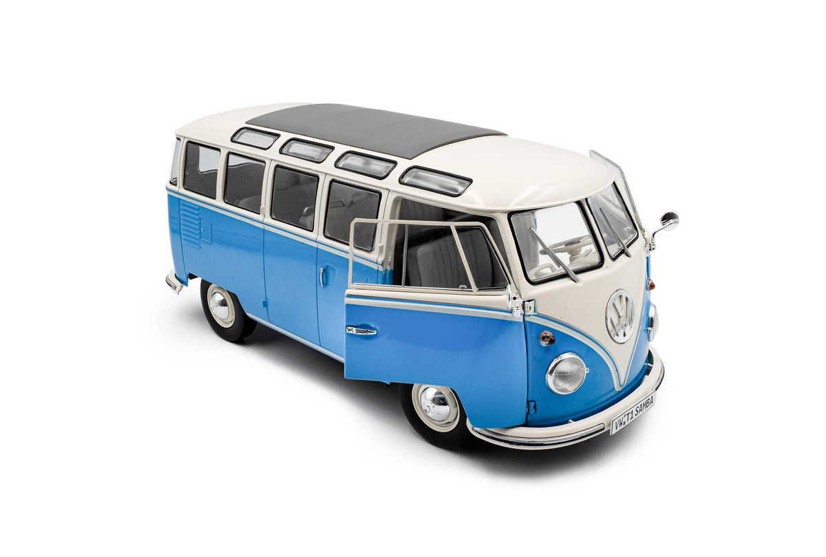 Solido S1813401 miniature collection 1/18 Volkswagen T1 Samba bleu/blanc 1962 - Breizh Modélisme.