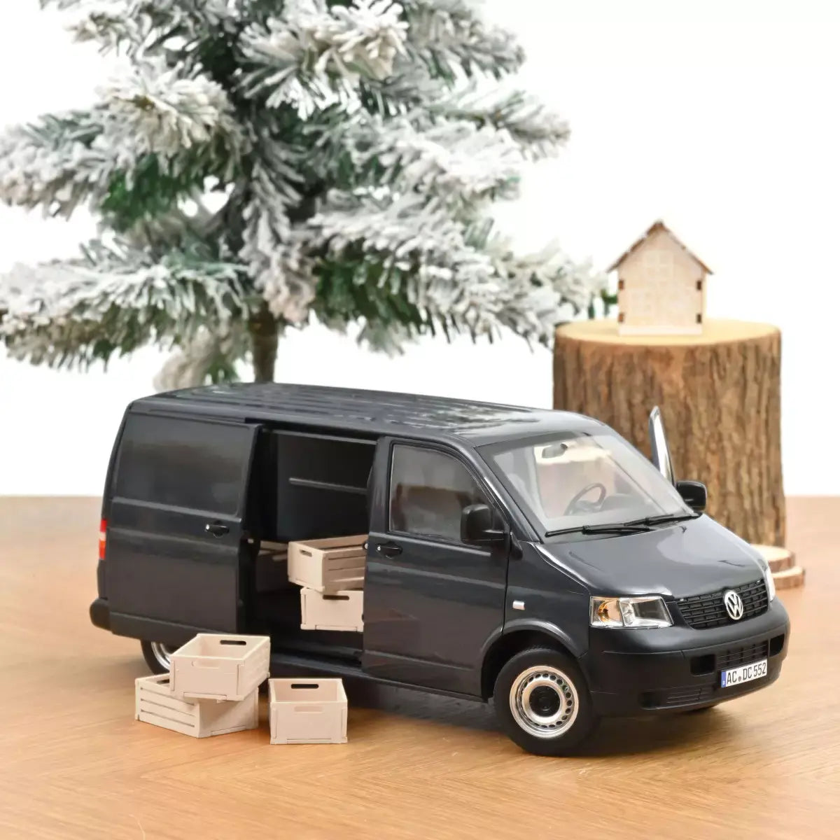 Voiture miniature collection 1/18 VW Transporter 2003 Gris anthracite Norev 188616