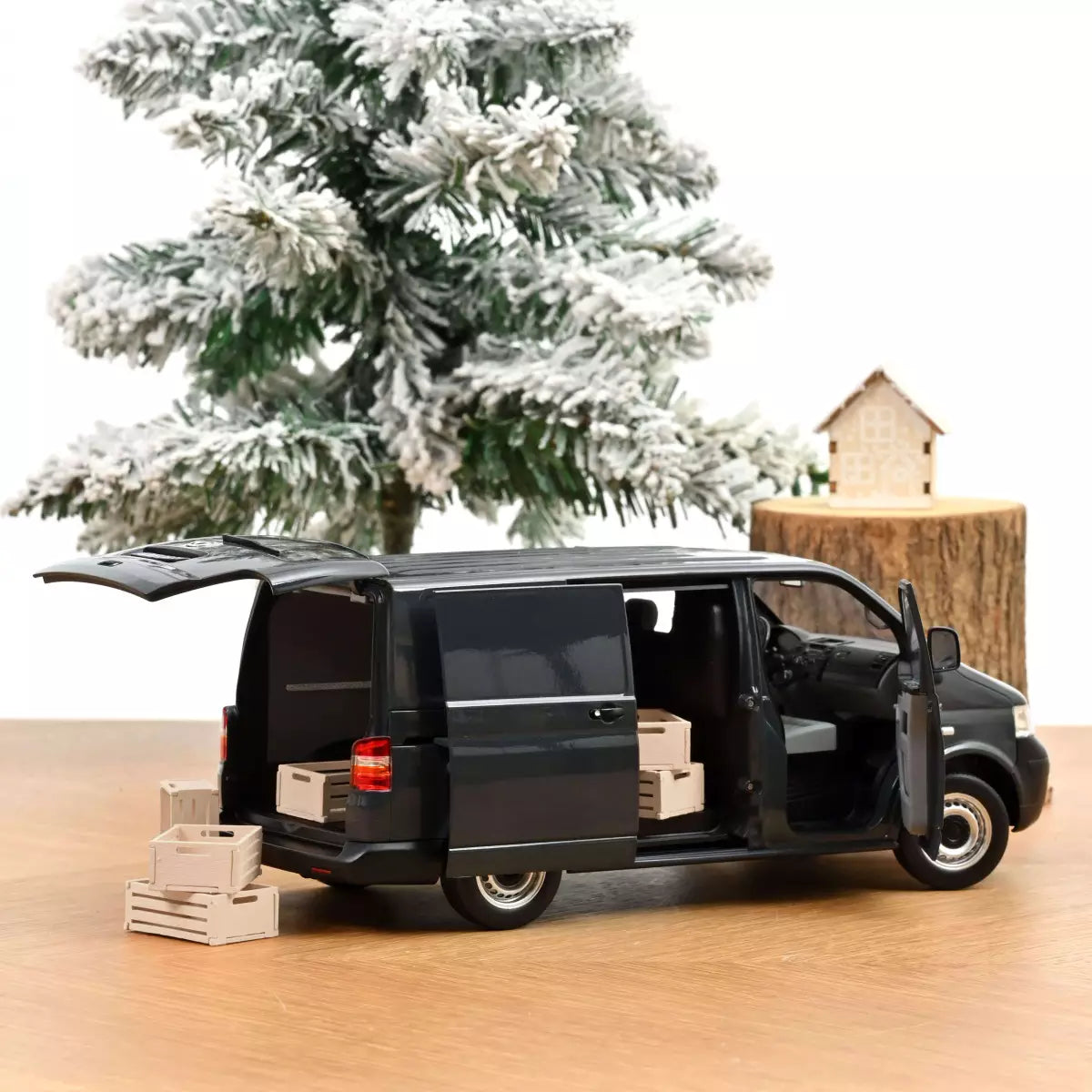 Voiture miniature collection 1/18 VW Transporter 2003 Gris anthracite Norev 188616