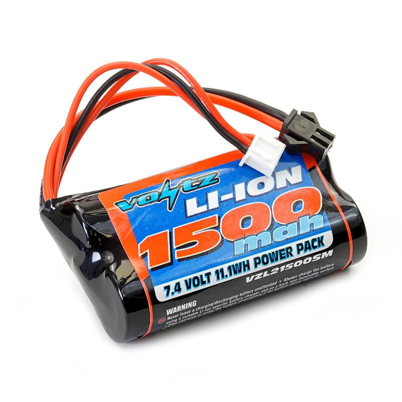 Batterie li-ion Voltz 7,4V 1500mAh prise SM2.5 - VZL21500SM - Breizh Modélisme.