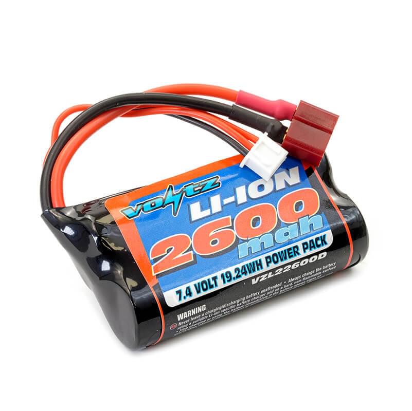 Batterie li-ion Voltz 7,4V 2600mAh prise Dean