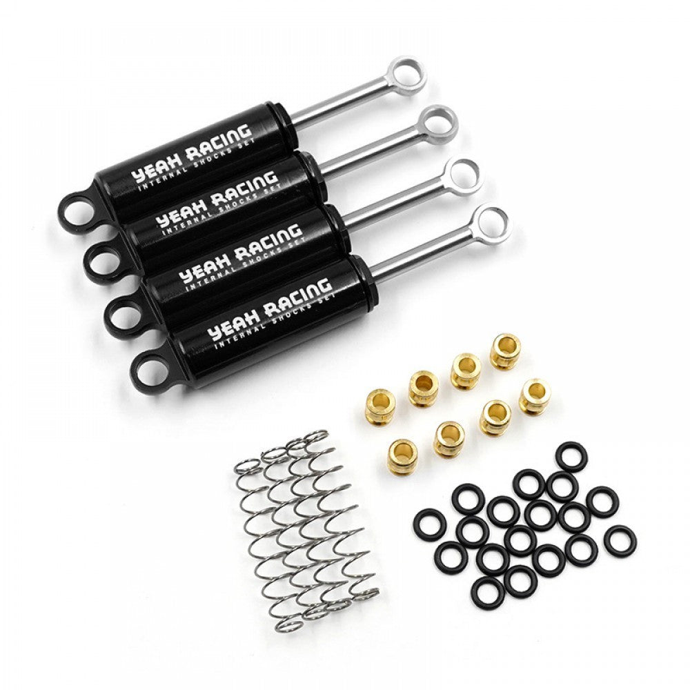 4 Amortisseurs Hydrauliques alu 58mm Traxxas TRX-4M 1/18 noir Yeah racing - Breizh Modélisme.