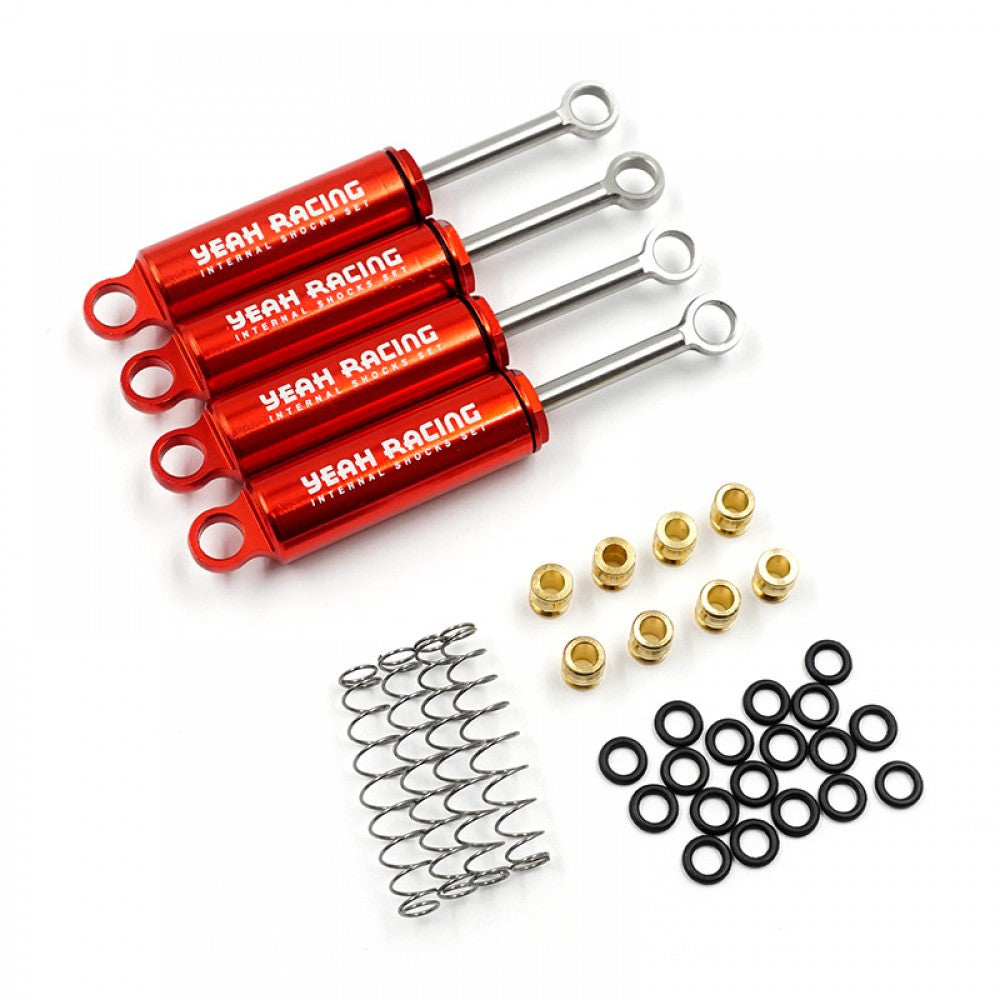 4 Amortisseurs Hydrauliques alu 58mm Traxxas TRX-4M 1/18 rouge Yeah racing - Breizh Modélisme.