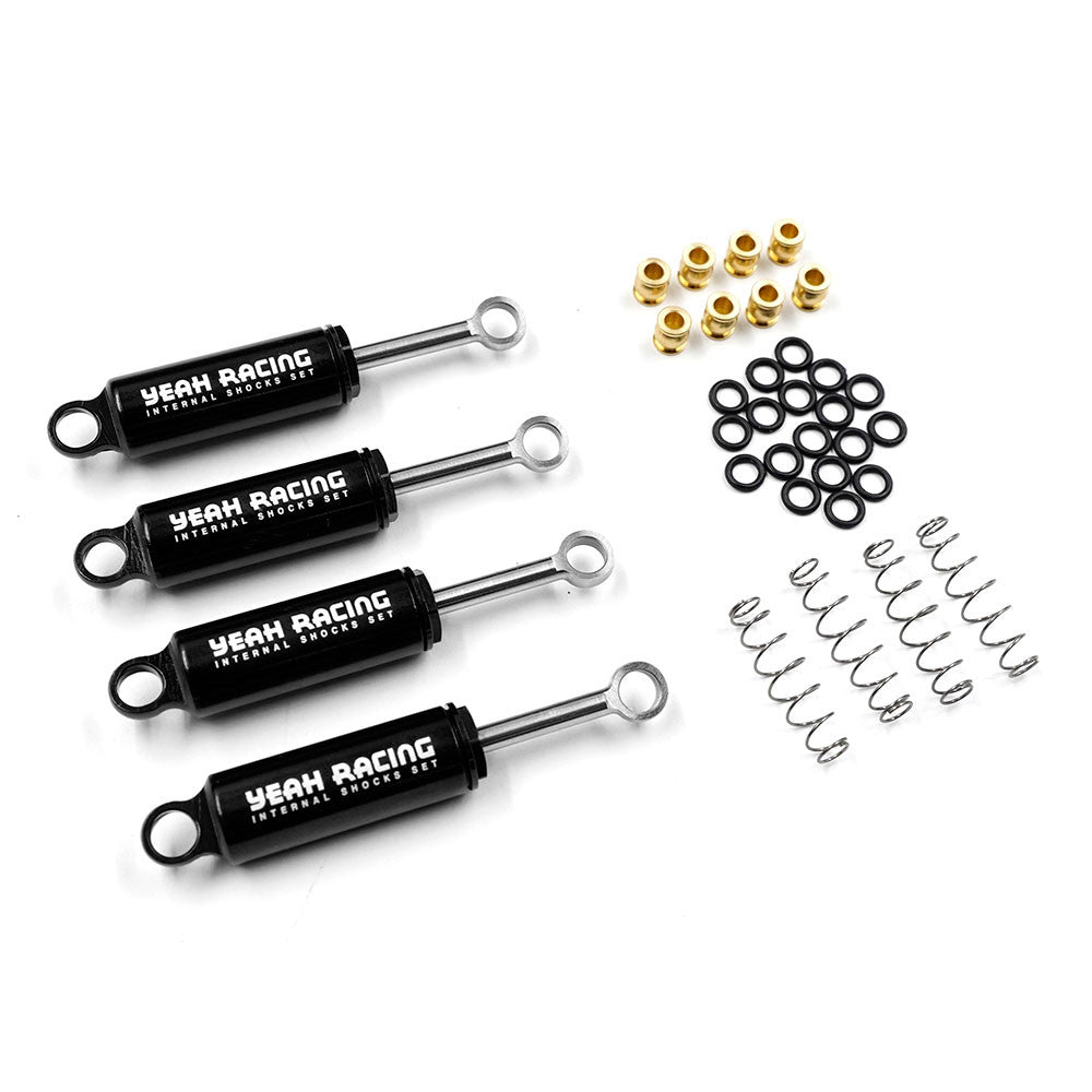 4 Amortisseurs Hydrauliques alu Traxxas TRX-4M 1/18 noir Yeah racing - Breizh Modélisme.