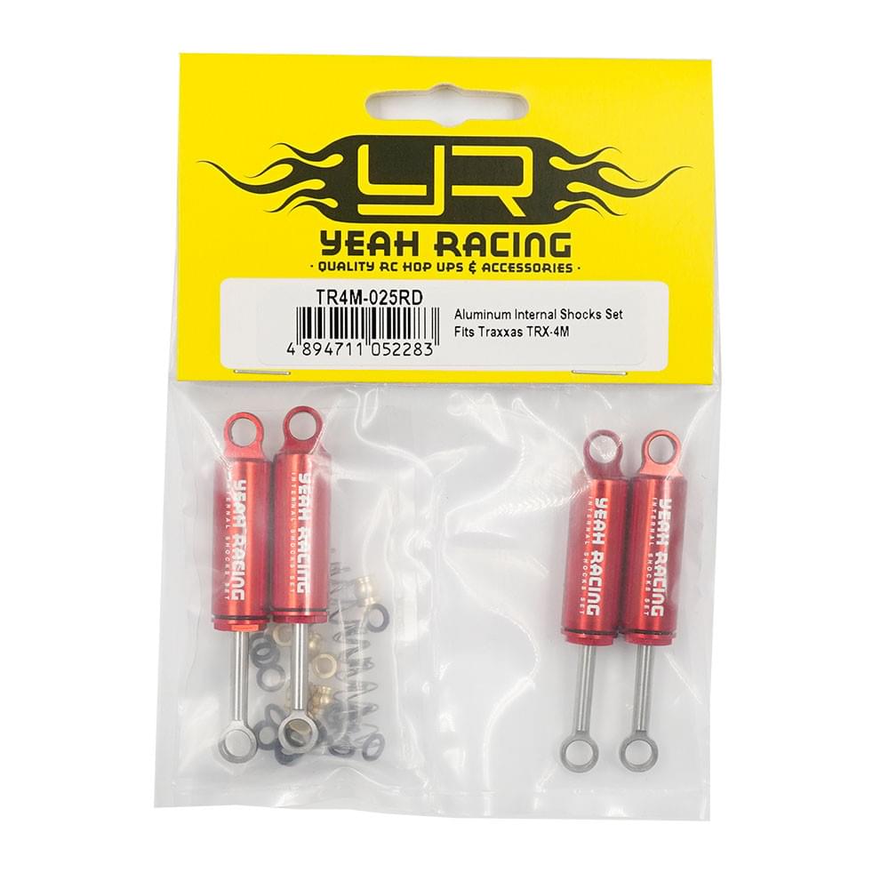 4 Amortisseurs Hydrauliques alu Traxxas TRX-4M 1/18 rouge Yeah racing - Breizh Modélisme.