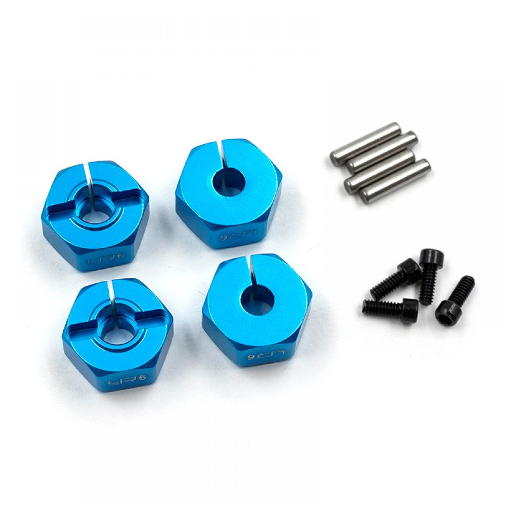 4 Hexagones de roue 5,5mm alu Bleu pour voitures RC 1/10 - Breizh Modélisme.