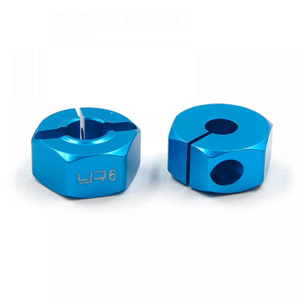 4 Hexagones de roue 6mm alu Bleu pour voitures RC 1/10 - Breizh Modélisme.