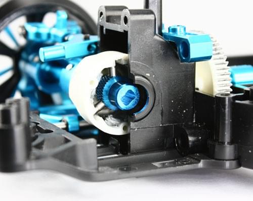 Axe solide en aluminium bleu pour Tamiya TT01 Yeah Racing - Breizh Modélisme.
