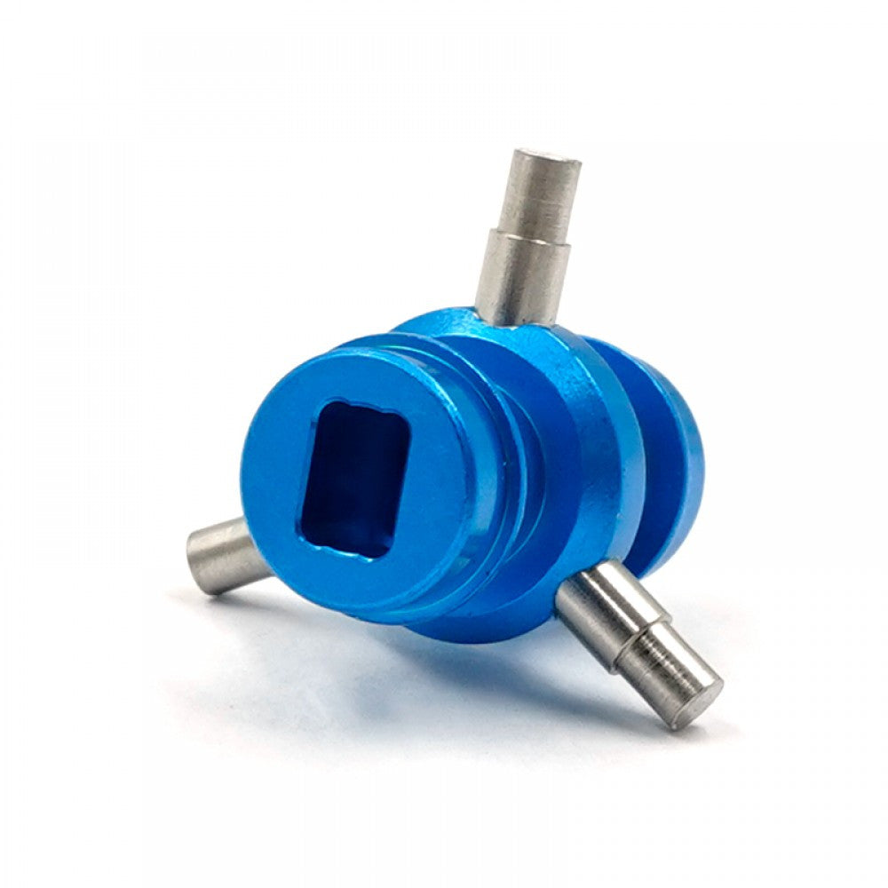 Axe solide en aluminium bleu pour Tamiya TT01 Yeah Racing - Breizh Modélisme.