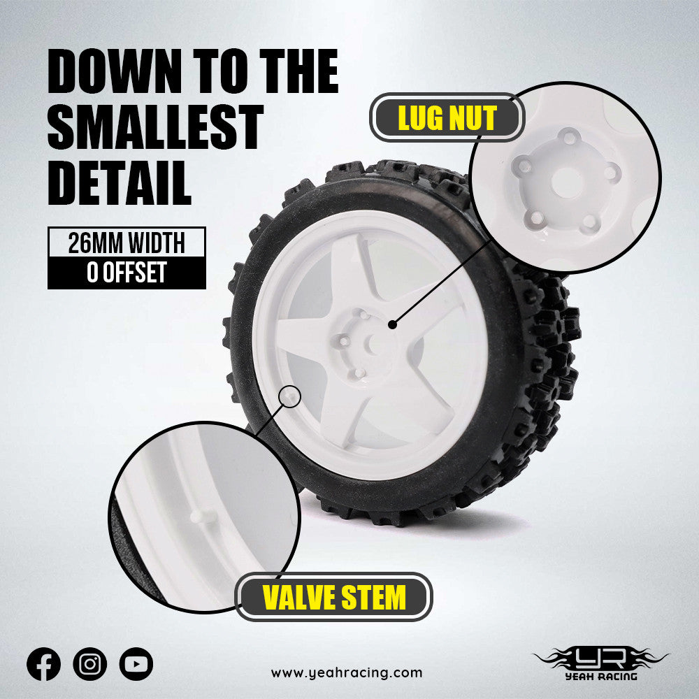 Carrosserie peinte et découpée avec jeu de jantes 1/10 Mitsubishi Lancer EVO IV Rally Catalunya 1997 - Breizh Modélisme.