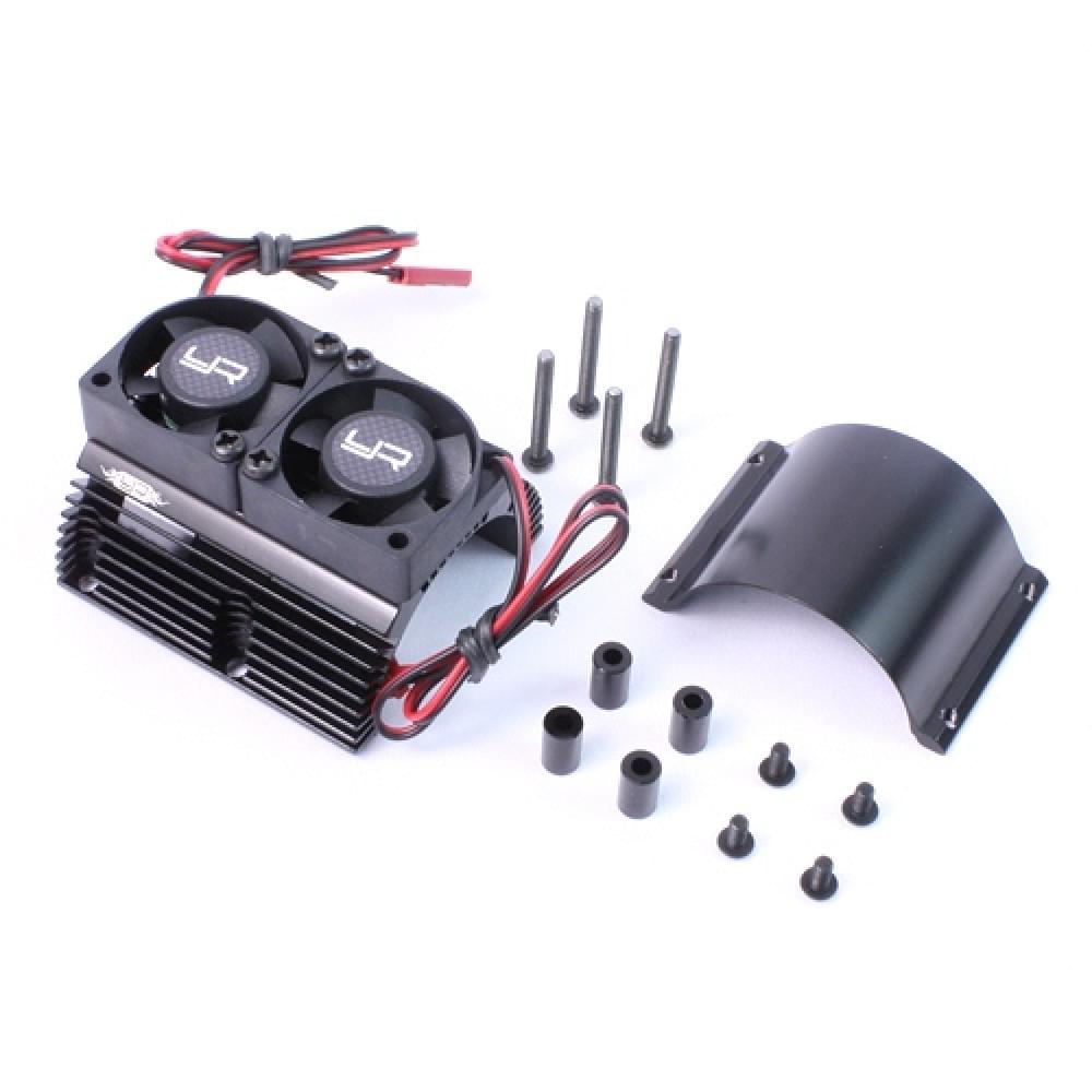 Dissipateur thermique avec ventilateurs Twin Tornado haute vitesse pour moteurs 1/8 - Breizh Modélisme.