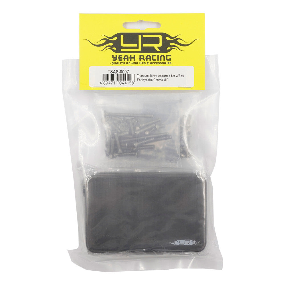 Ensemble de vis en titane assorties avec boîte pour Kyosho Optima MID - Breizh Modélisme.