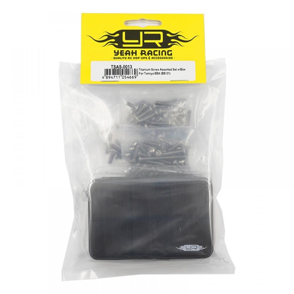 Ensemble de vis en titane assorties avec boîte pour Tamiya BBX (BB-01) - Breizh Modélisme.