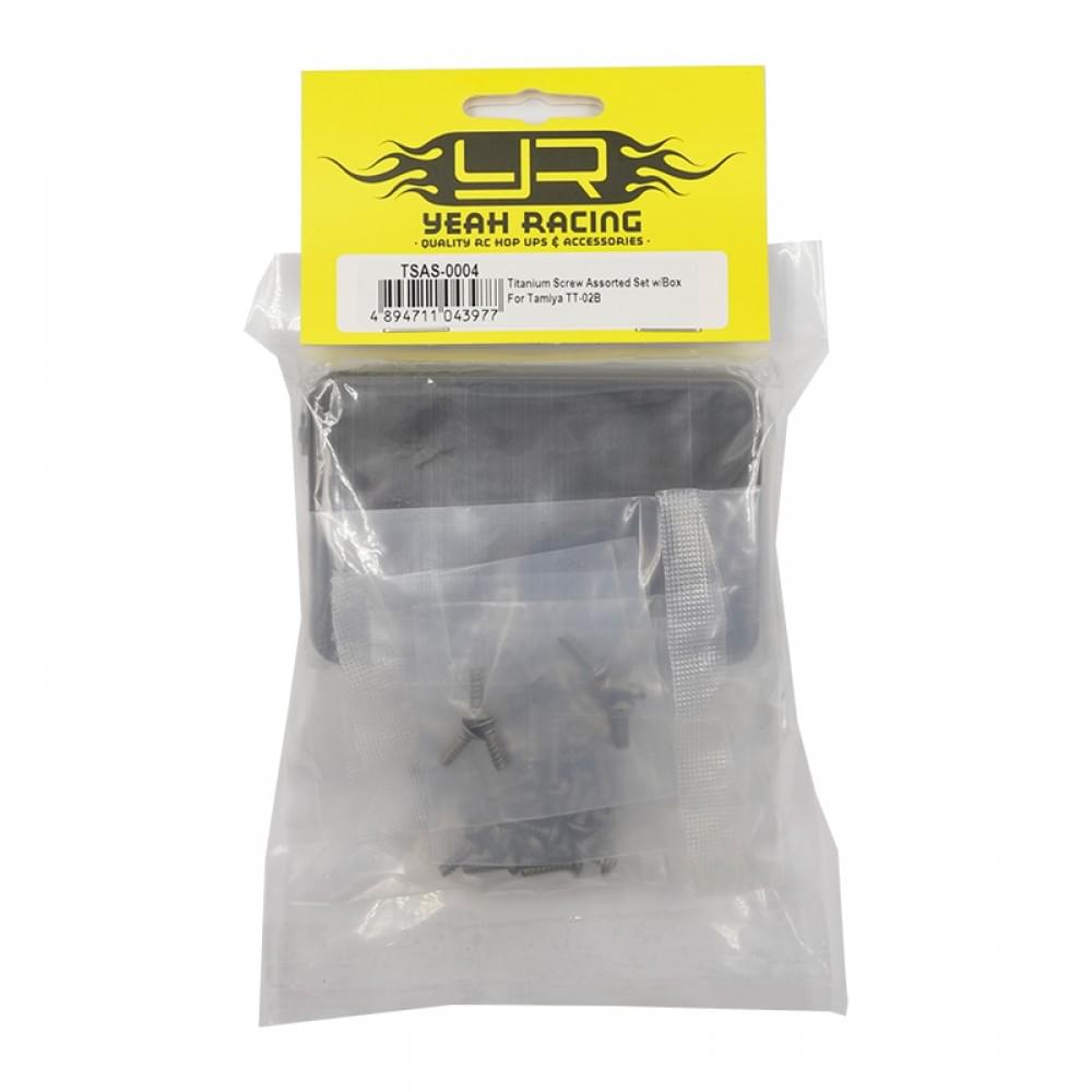 Ensemble de vis en titane assorties avec boîte pour Tamiya TT-02B - Breizh Modélisme.