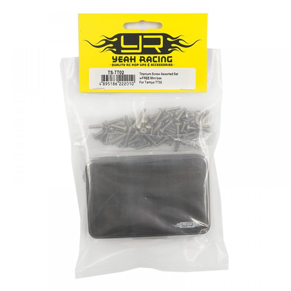 Ensemble de vis en titane assorties avec mini-boîte pour Tamiya TT02 - Breizh Modélisme.