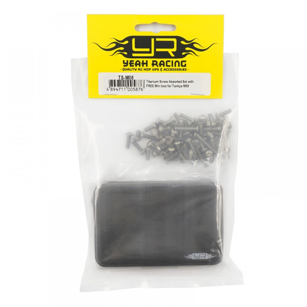 Jeu de vis en titane assorties avec mini-boîte pour Tamiya M08 - Breizh Modélisme.
