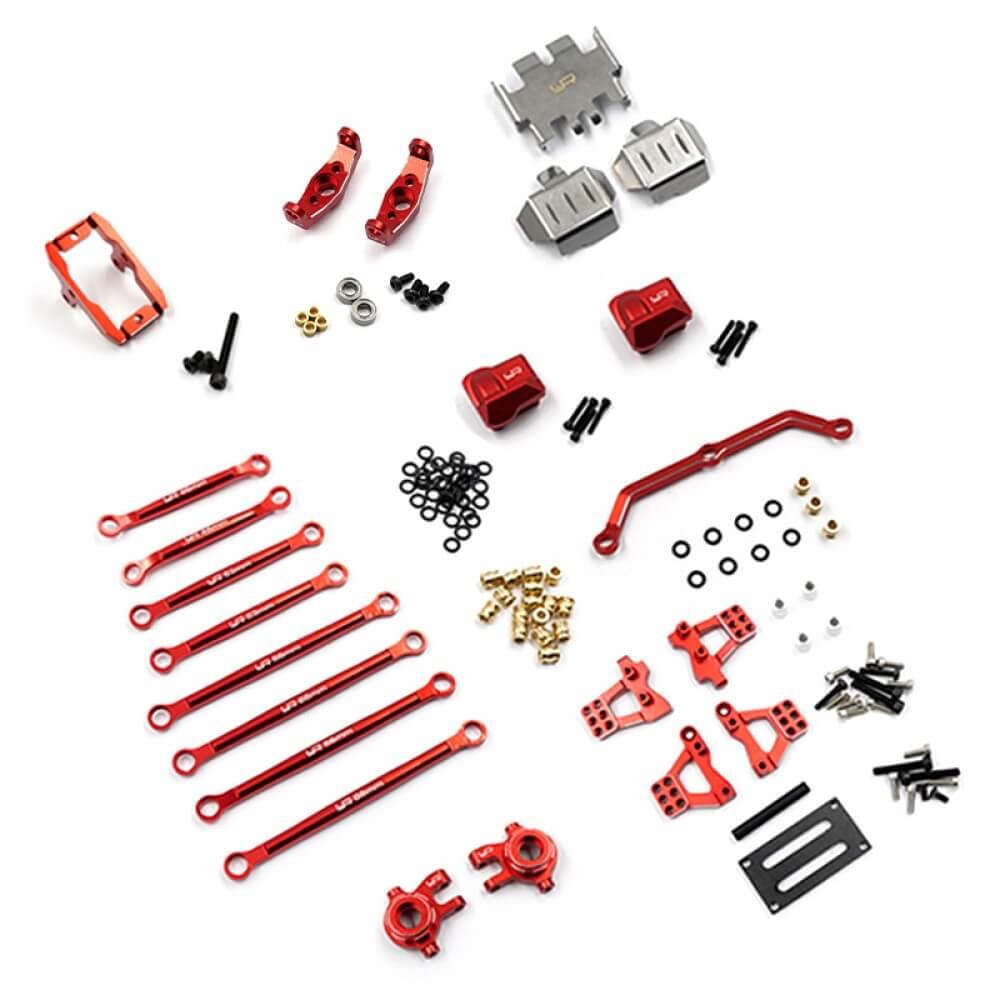 Kit conversion alu rouge Traxxas TRX-4M 1/18 Yeah racing - Breizh Modélisme.