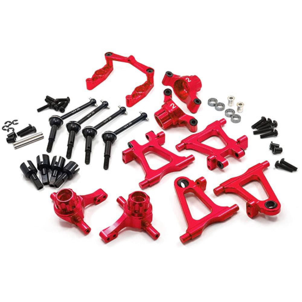 Kit option Alu anodisé rouge Tamiya châssis TT02 Yeah Racing - Breizh Modélisme.