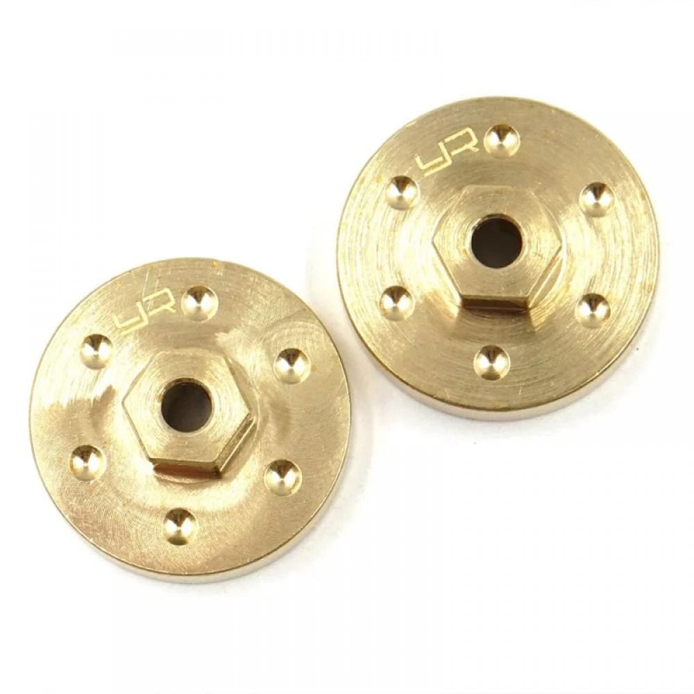 Moyeux de roue en laiton 7g chacun (2 pièces) - AXSC-029 - Breizh Modélisme.