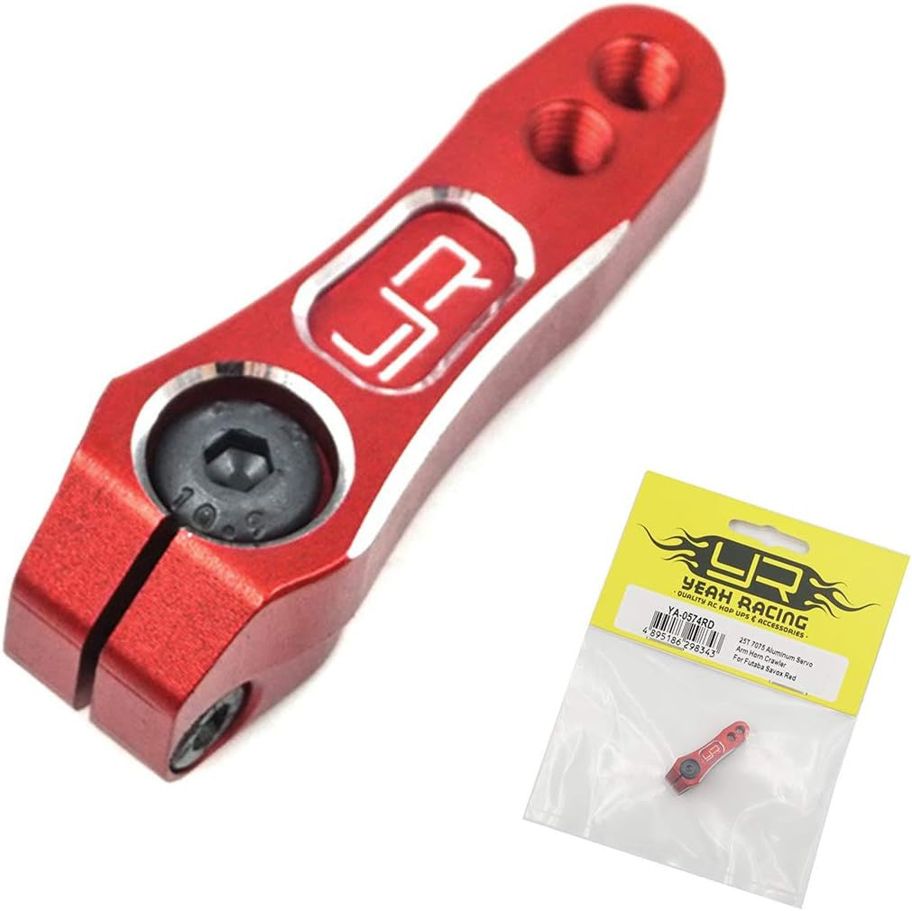 Palonnier servo 25T crawler alu rouge pour Futaba / savox - Breizh Modélisme.