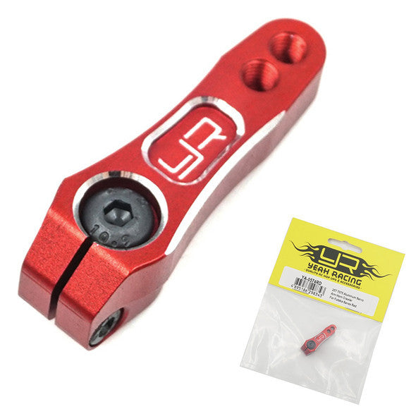 Palonnier servo double en aluminium 23T rouge - Breizh Modélisme.