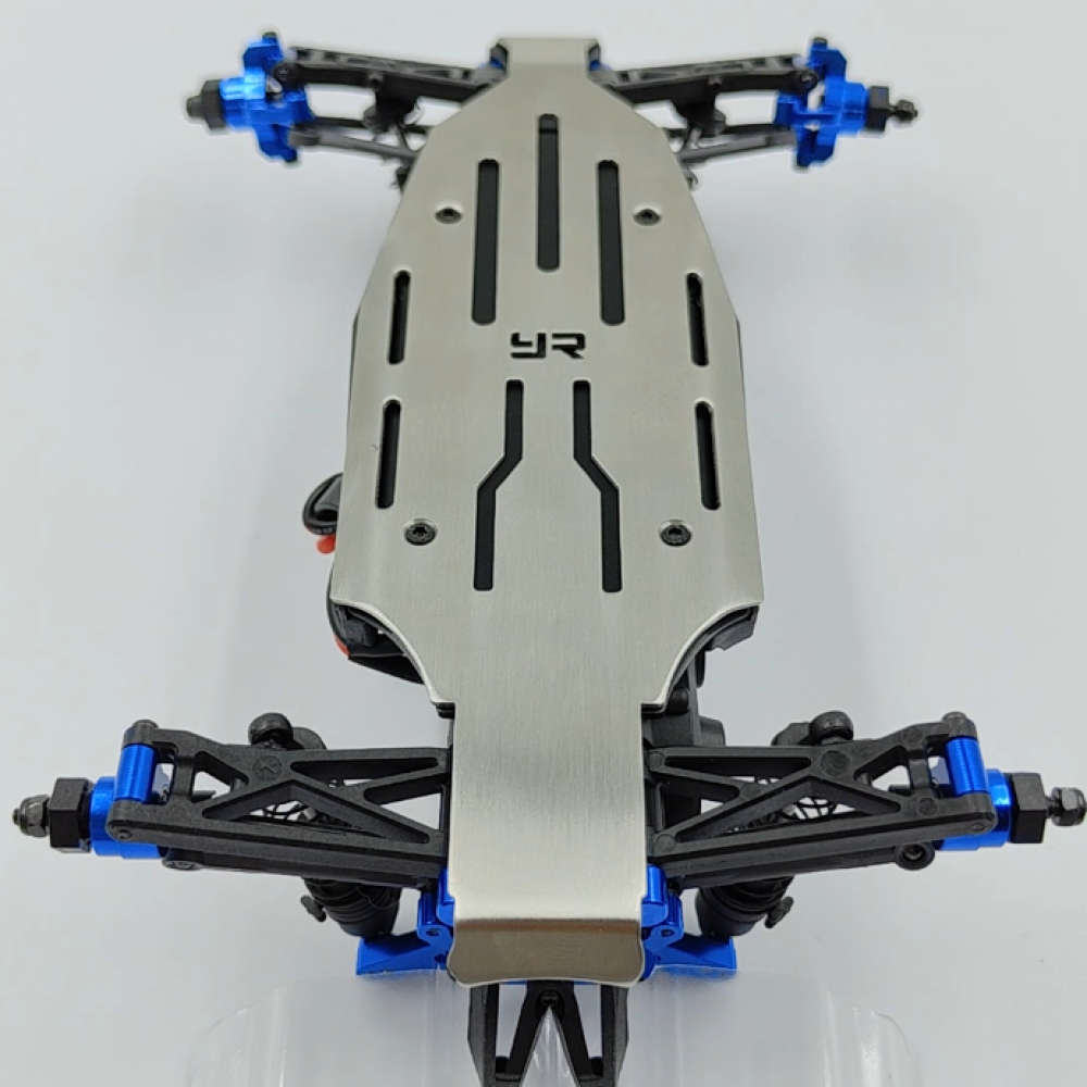 Plaque de protection de châssis en acier inoxydable pour buggy Losi 1/24 Micro-B 2WD - Breizh Modélisme.