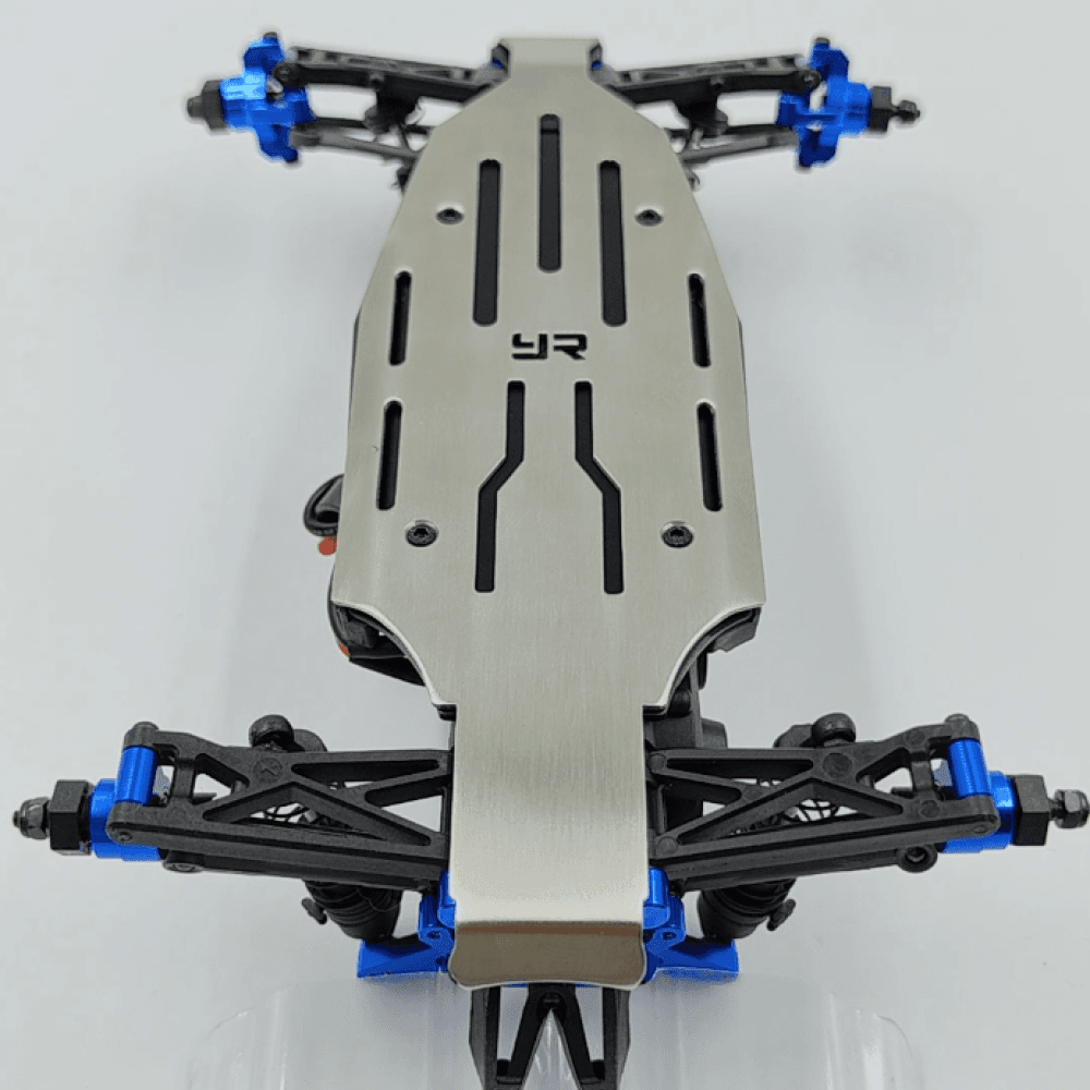 Plaque de protection de châssis en acier inoxydable pour buggy Losi 1/24 Micro-B 2WD - Breizh Modélisme.