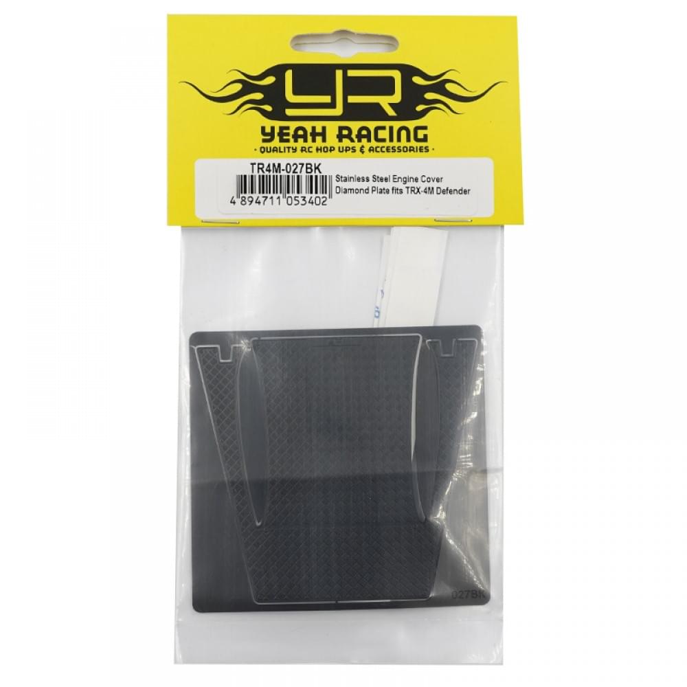 Plaque diamantée pour couvercle de moteur en acier inoxydable compatible avec TRX-4M Defender - Breizh Modélisme.