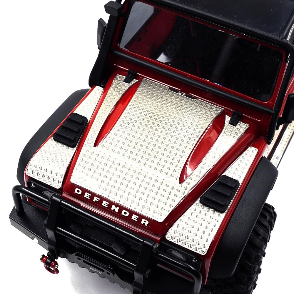 Plaque diamantée pour couvercle de moteur en acier inoxydable compatible avec TRX-4M Defender - Breizh Modélisme.